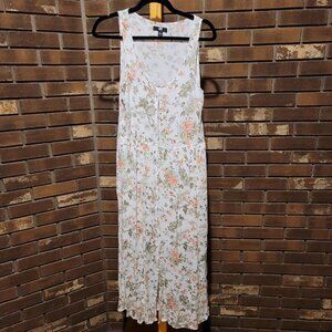 Frye Floral Sleeveless Midi Dress Cream Multi Size Small